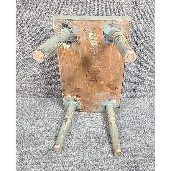 Vintage Handpainted Wood Foot Stool Country Farm Plant Stand decor primitive - Picture 7 of 8